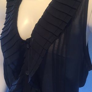 Banana Republic Sheer Navy Blouse